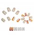 NA097 - Elegant Beige Striped Square Nails